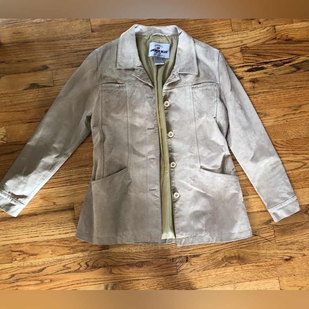 ANCHOR BLUE Y2k VINTAGE CAMEL LEATHER COAT - AMAZING